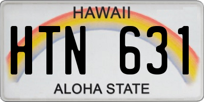 HI license plate HTN631