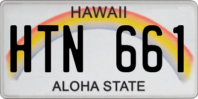 HI license plate HTN661