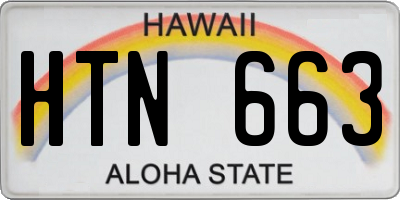 HI license plate HTN663