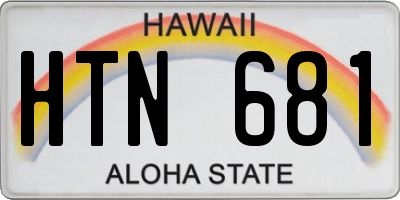 HI license plate HTN681