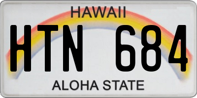 HI license plate HTN684