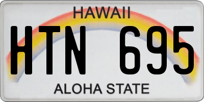 HI license plate HTN695