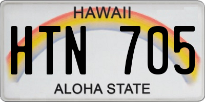 HI license plate HTN705