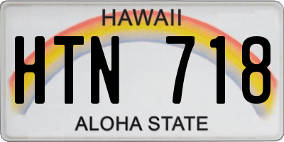 HI license plate HTN718