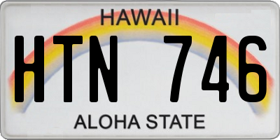 HI license plate HTN746