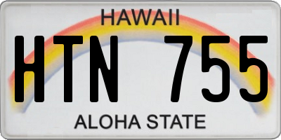 HI license plate HTN755