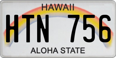 HI license plate HTN756