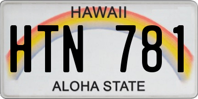HI license plate HTN781