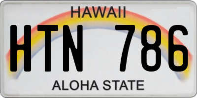 HI license plate HTN786