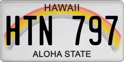 HI license plate HTN797