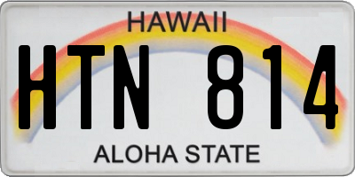 HI license plate HTN814