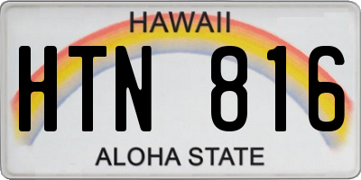 HI license plate HTN816