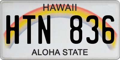 HI license plate HTN836