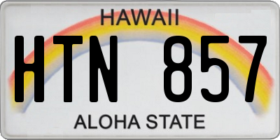 HI license plate HTN857
