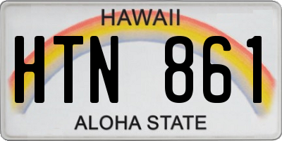 HI license plate HTN861