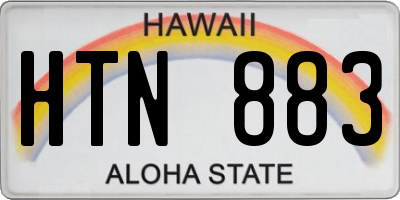 HI license plate HTN883