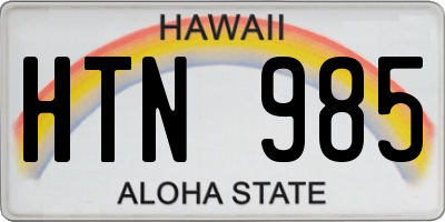 HI license plate HTN985