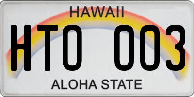 HI license plate HTO003