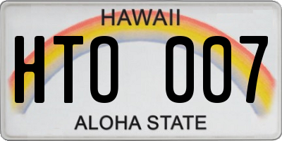 HI license plate HTO007