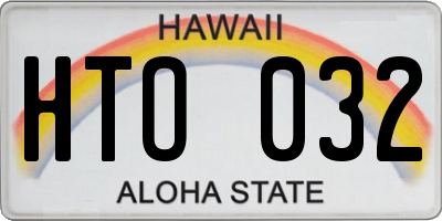 HI license plate HTO032