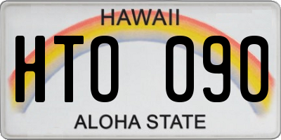 HI license plate HTO090