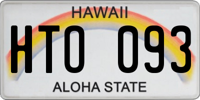 HI license plate HTO093