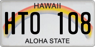 HI license plate HTO108