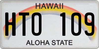 HI license plate HTO109