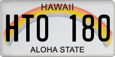 HI license plate HTO180