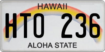 HI license plate HTO236