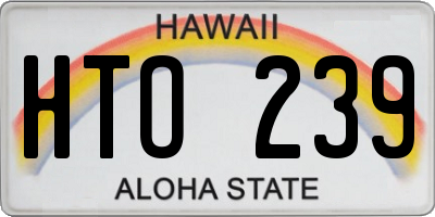 HI license plate HTO239