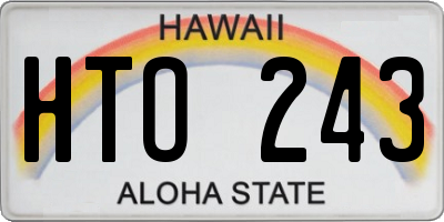 HI license plate HTO243