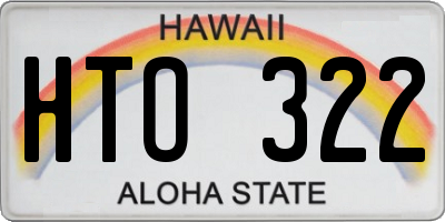 HI license plate HTO322