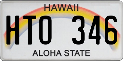 HI license plate HTO346