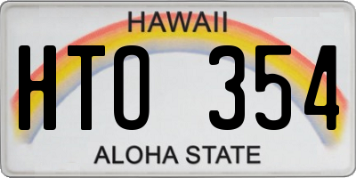 HI license plate HTO354