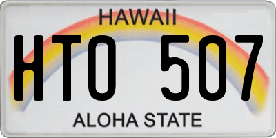 HI license plate HTO507