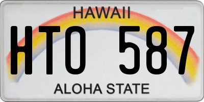 HI license plate HTO587