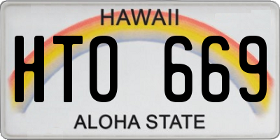 HI license plate HTO669