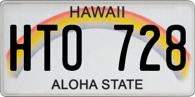 HI license plate HTO728