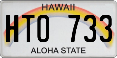 HI license plate HTO733