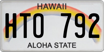 HI license plate HTO792