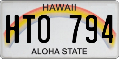 HI license plate HTO794