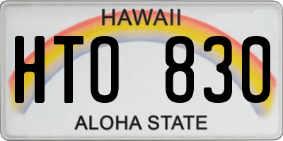 HI license plate HTO830