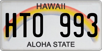 HI license plate HTO993