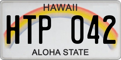 HI license plate HTP042