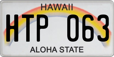 HI license plate HTP063