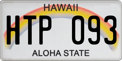HI license plate HTP093