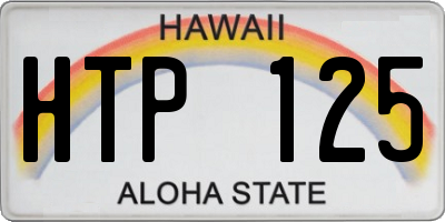 HI license plate HTP125