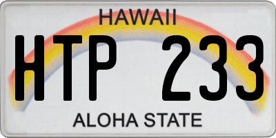 HI license plate HTP233