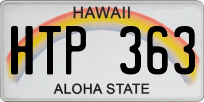 HI license plate HTP363